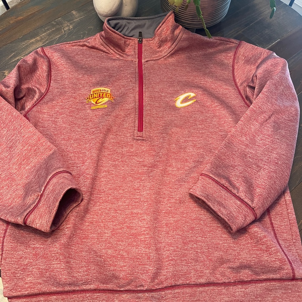 Cleveland Cavaliers Adidas Maroon and Gray Team Issue Pullover